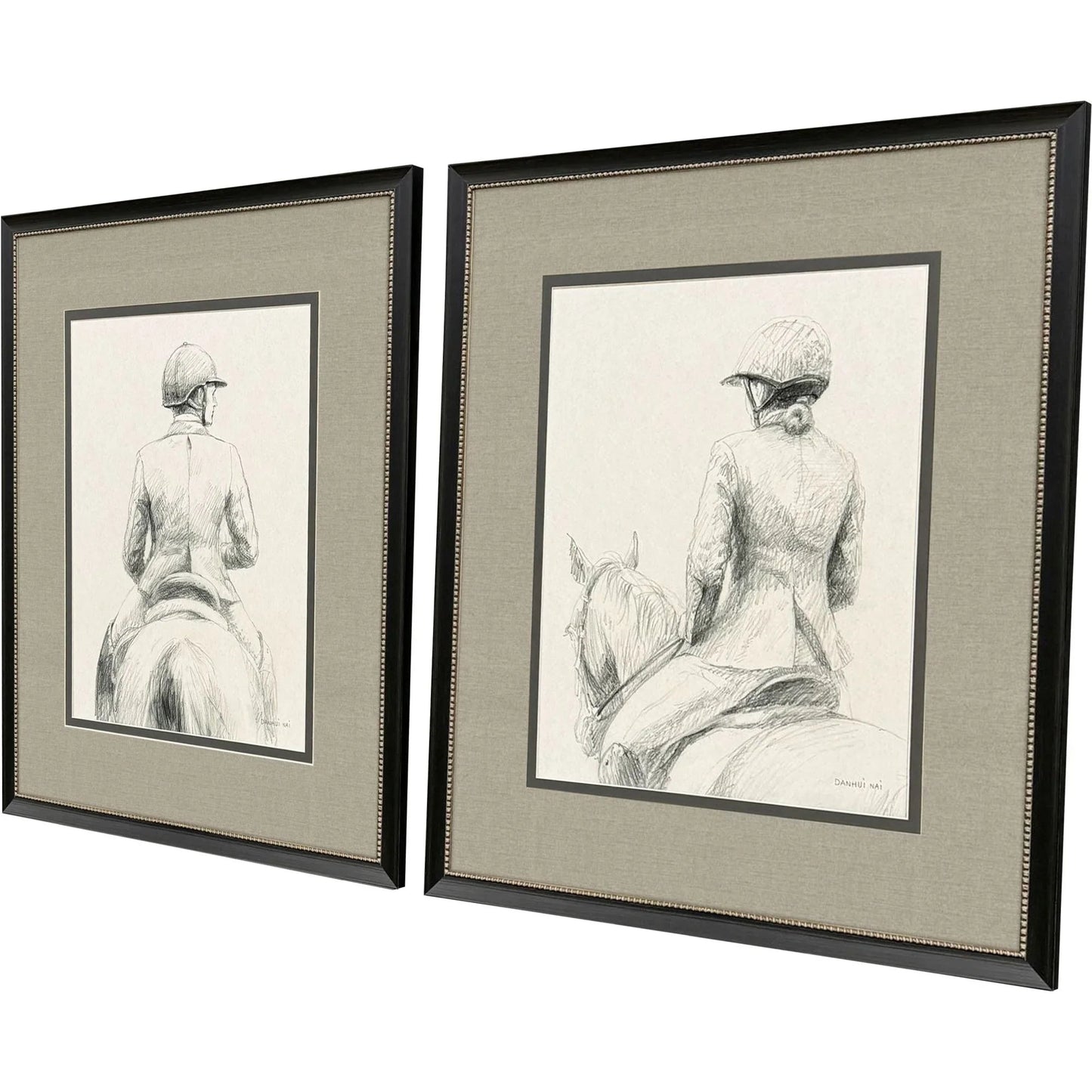 English Rider Wood Framed Wall Art 2PC