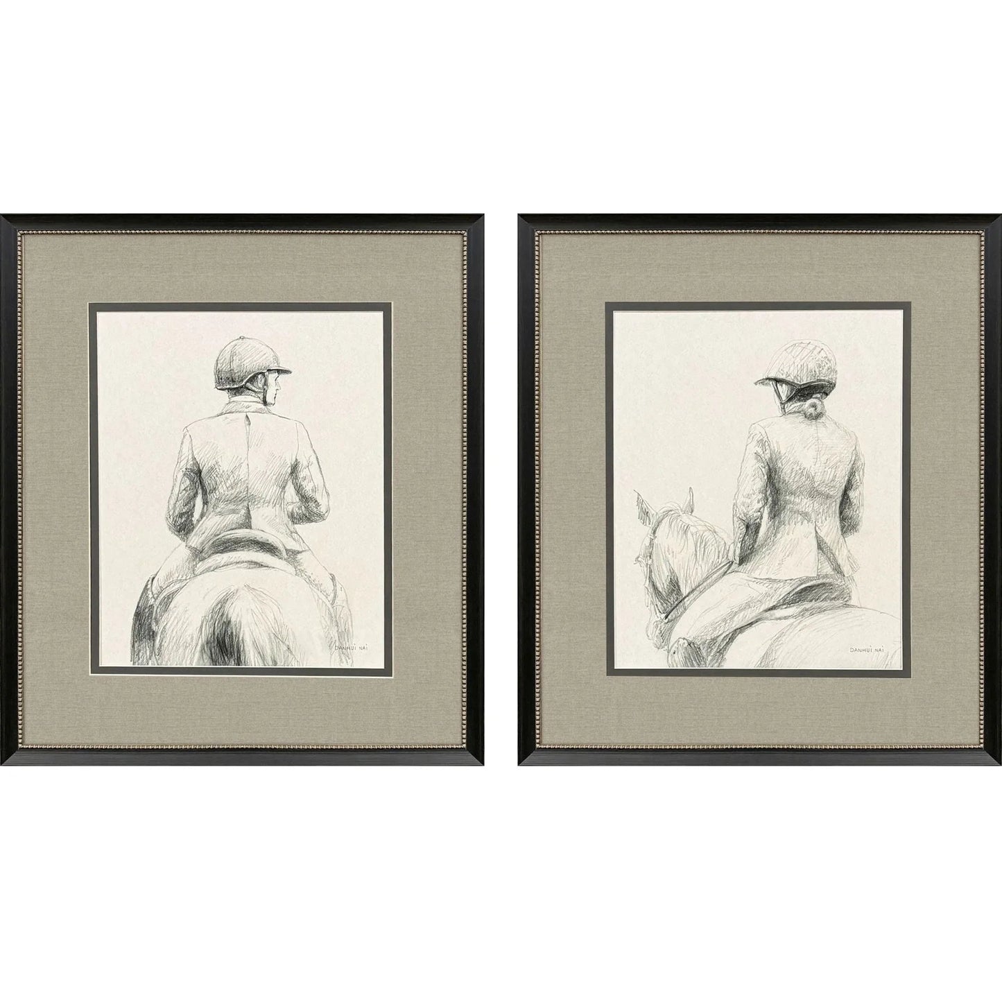 English Rider Wood Framed Wall Art 2PC