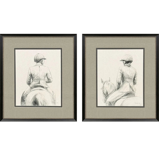 English Rider Wood Framed Wall Art 2PC