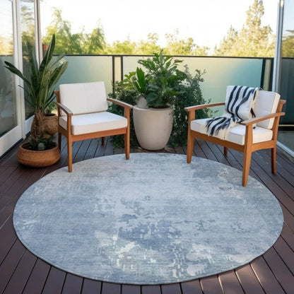 Enoa Blue Washable Indoor - Outdoor Rug - LOOMLAN - LOOMLAN Rugs - Outdoor Rugs