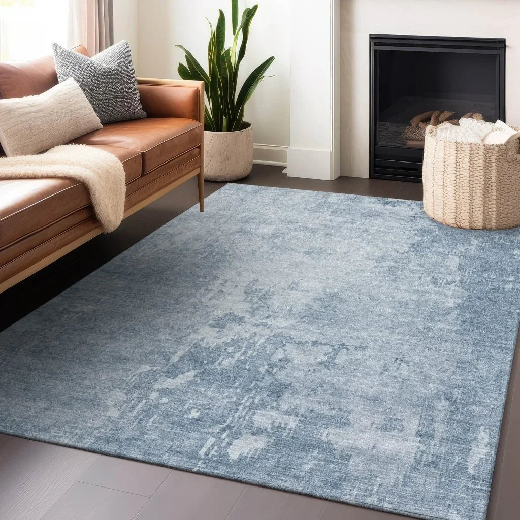 Enoa Blue Washable Indoor - Outdoor Rug - LOOMLAN - LOOMLAN Rugs - Outdoor Rugs