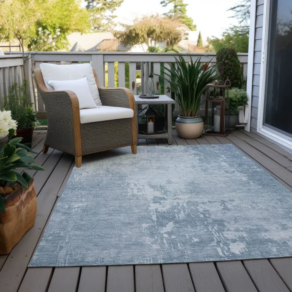 Enoa Blue Washable Indoor - Outdoor Rug - LOOMLAN - LOOMLAN Rugs - Outdoor Rugs