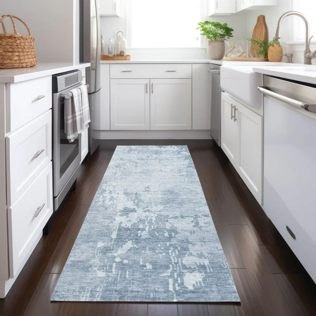 Enoa Blue Washable Indoor - Outdoor Rug - LOOMLAN - LOOMLAN Rugs - Outdoor Rugs