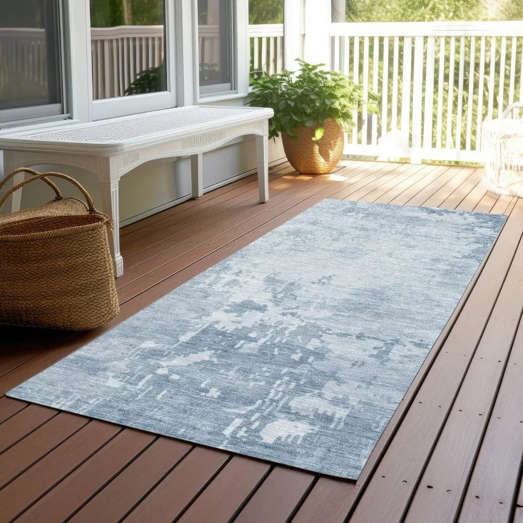 Enoa Blue Washable Indoor - Outdoor Rug - LOOMLAN - LOOMLAN Rugs - Outdoor Rugs