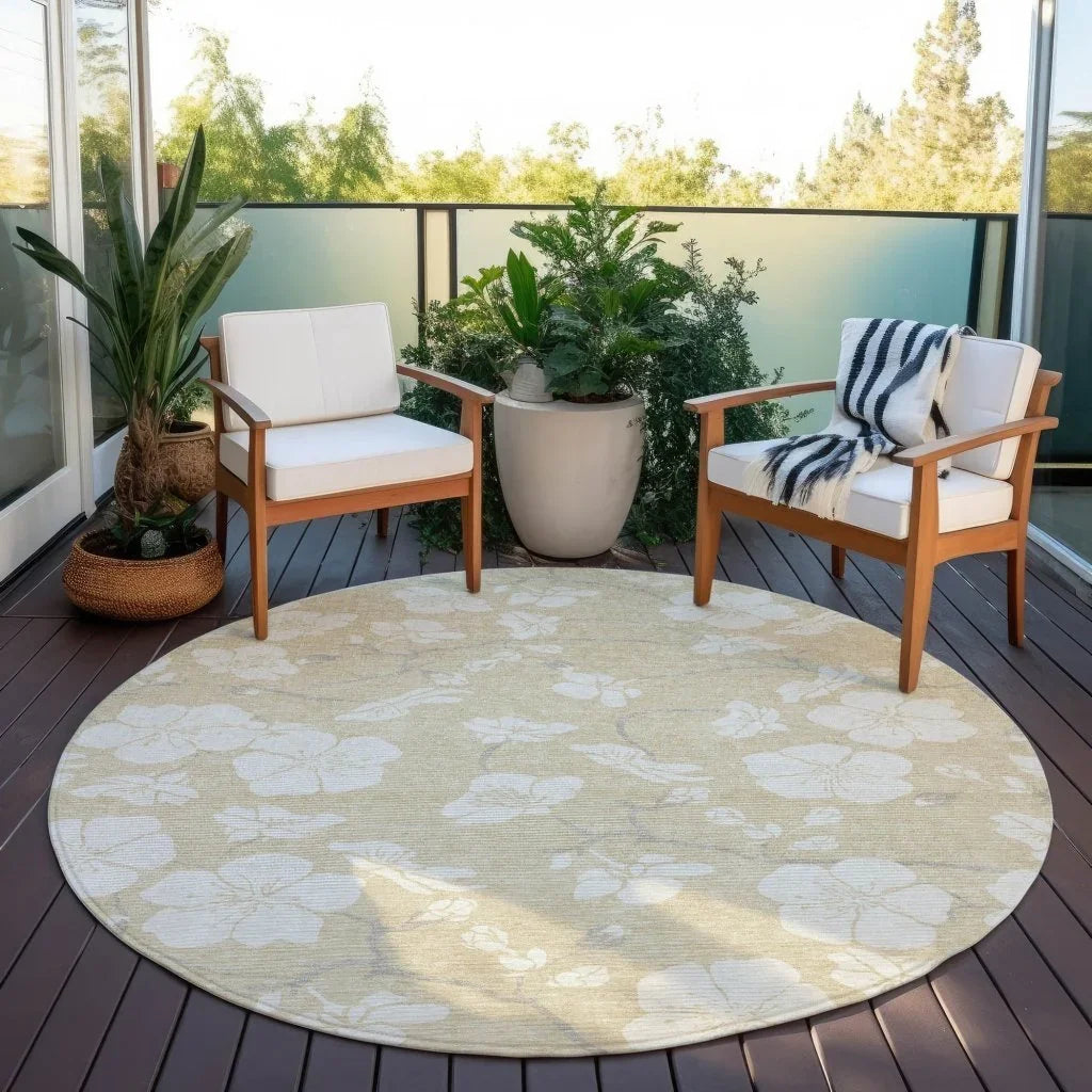 Ensa Beige Washable Indoor-Outdoor Rug-Outdoor Rugs-LOOMLAN Rugs-LOOMLAN