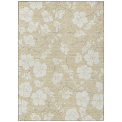Ensa Beige Washable Indoor-Outdoor Rug-Outdoor Rugs-LOOMLAN Rugs-2'6" x 3'10"-LOOMLAN