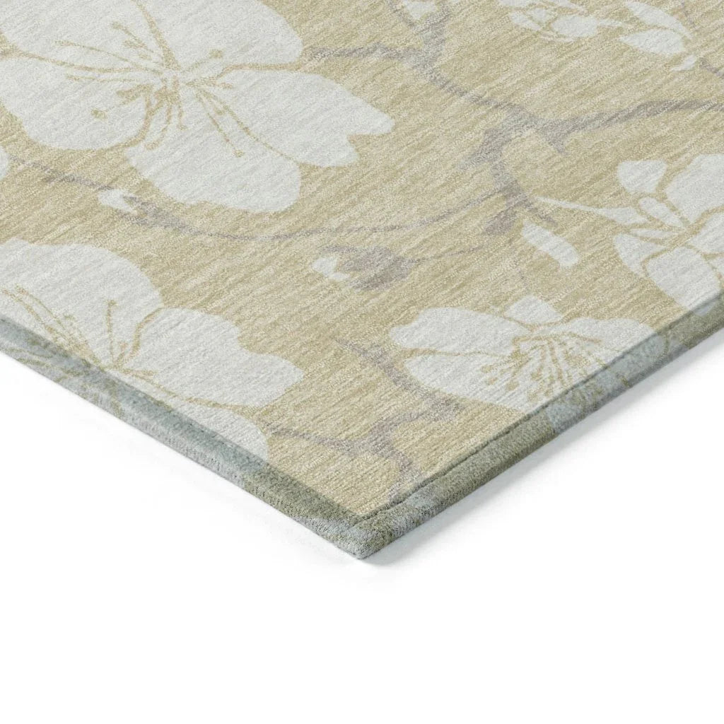 Ensa Beige Washable Indoor-Outdoor Rug-Outdoor Rugs-LOOMLAN Rugs-LOOMLAN