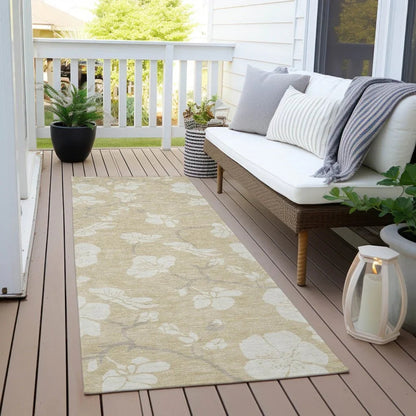 Ensa Beige Washable Indoor-Outdoor Rug-Outdoor Rugs-LOOMLAN Rugs-LOOMLAN