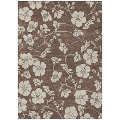 Ensa Brown Washable Indoor-Outdoor Rug-Outdoor Rugs-LOOMLAN Rugs-2'6" x 3'10"-LOOMLAN