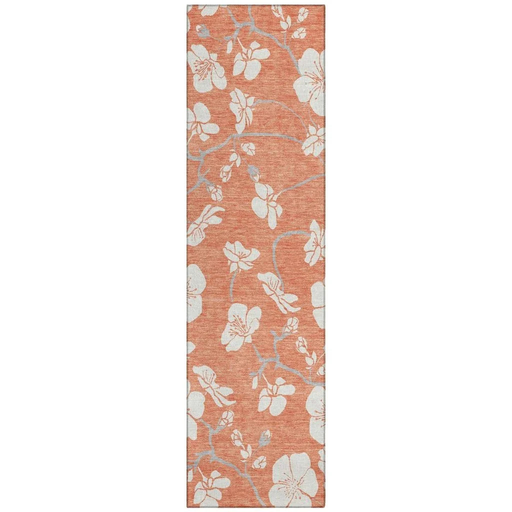 Ensa Coral Washable Indoor-Outdoor Rug-Outdoor Rugs-LOOMLAN Rugs-2'3" x 7'6"-LOOMLAN