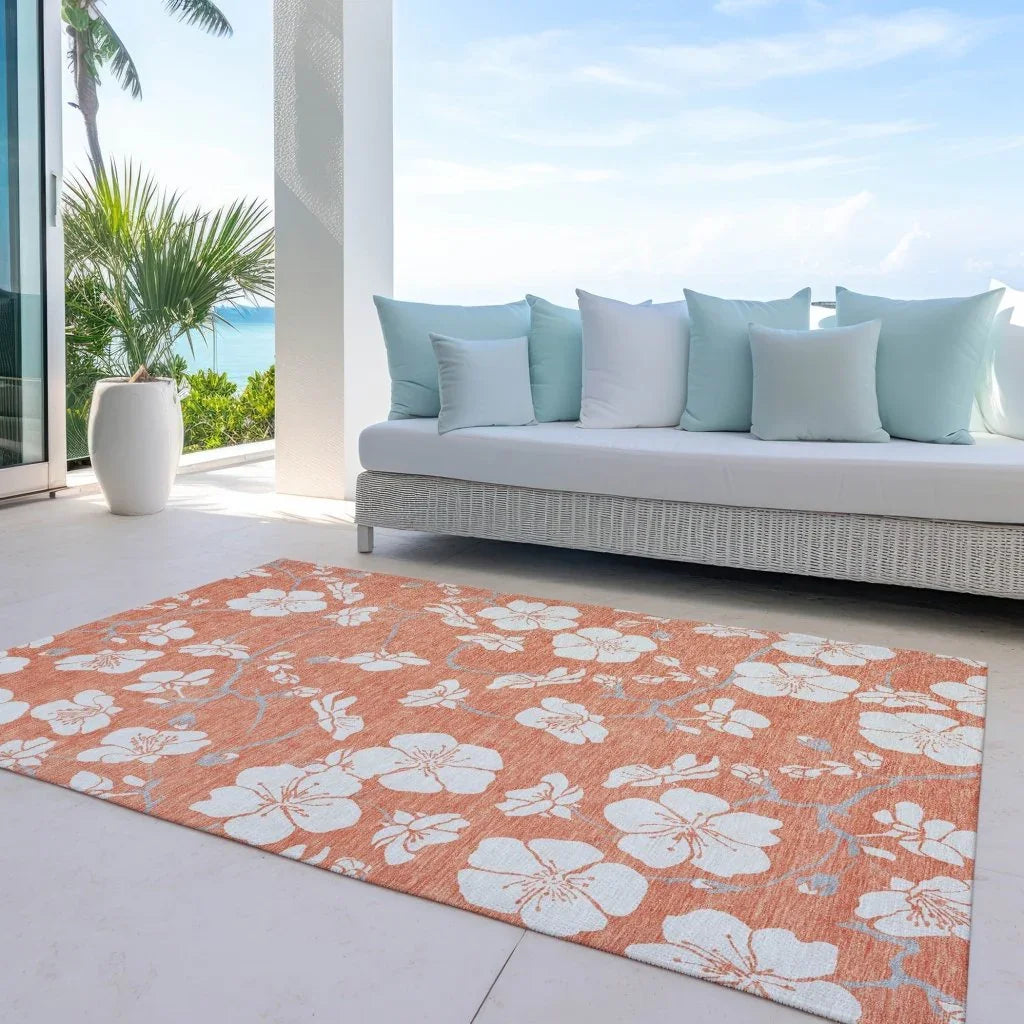Ensa Coral Washable Indoor-Outdoor Rug-Outdoor Rugs-LOOMLAN Rugs-LOOMLAN