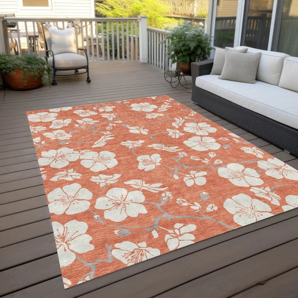 Ensa Coral Washable Indoor-Outdoor Rug-Outdoor Rugs-LOOMLAN Rugs-LOOMLAN