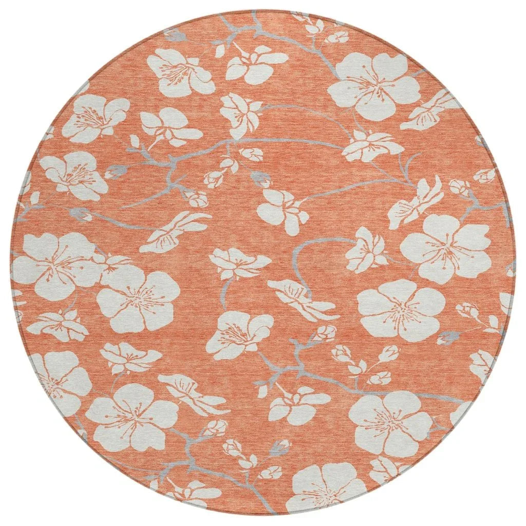 Ensa Coral Washable Indoor-Outdoor Rug-Outdoor Rugs-LOOMLAN Rugs-8' x 8'-LOOMLAN