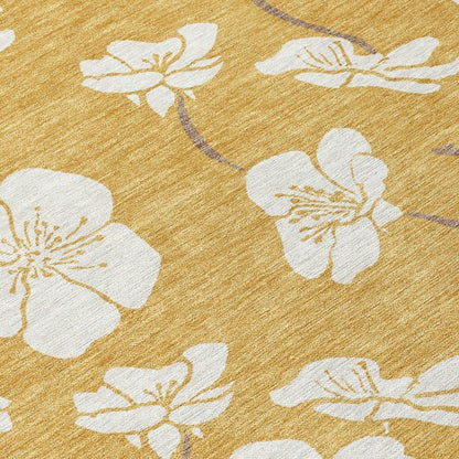 Ensa Gold Washable Indoor-Outdoor Rug-Outdoor Rugs-LOOMLAN Rugs-LOOMLAN