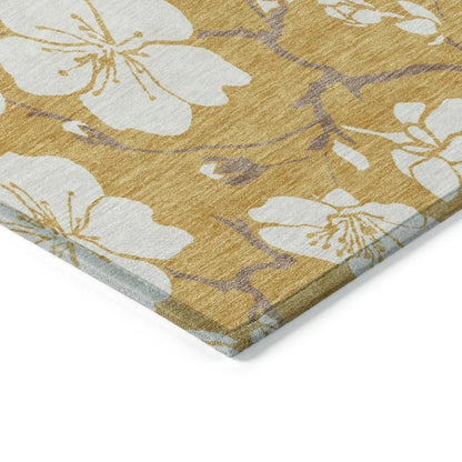 Ensa Gold Washable Indoor-Outdoor Rug-Outdoor Rugs-LOOMLAN Rugs-LOOMLAN