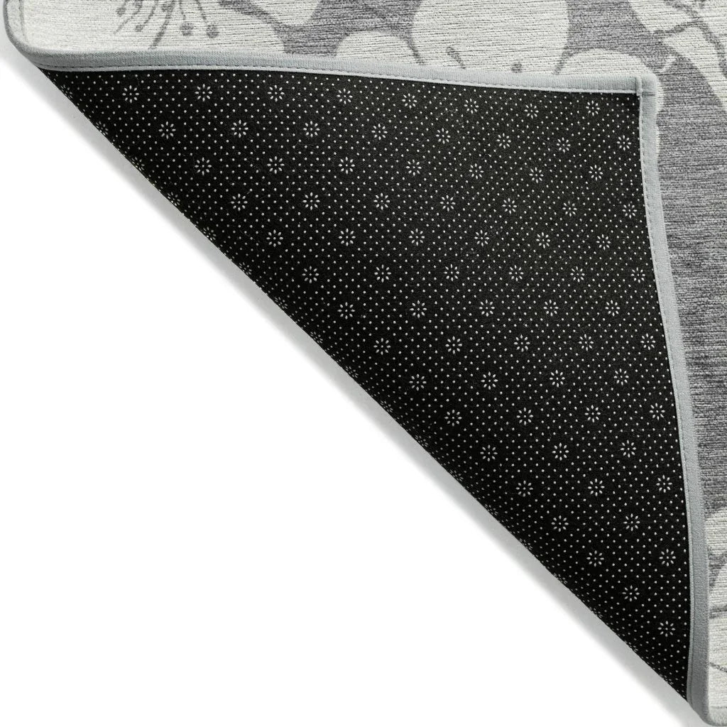 Ensa Gray Washable Indoor-Outdoor Rug-Outdoor Rugs-LOOMLAN Rugs-LOOMLAN