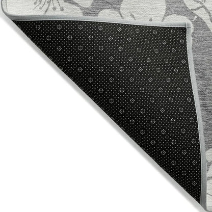 Ensa Gray Washable Indoor-Outdoor Rug-Outdoor Rugs-LOOMLAN Rugs-LOOMLAN