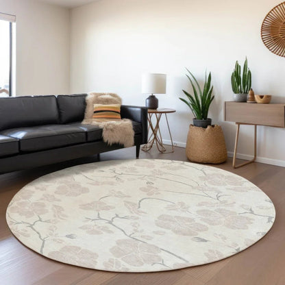 Ensa Ivory Washable Indoor-Outdoor Rug-Outdoor Rugs-LOOMLAN Rugs-LOOMLAN
