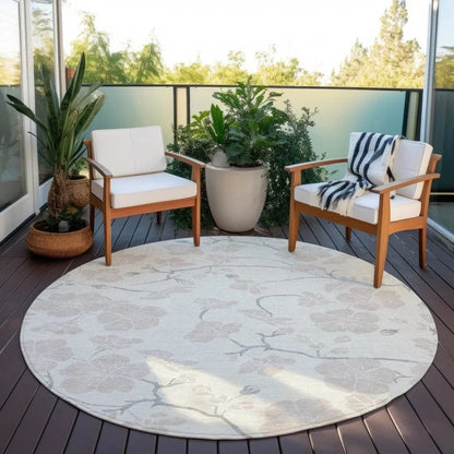 Ensa Ivory Washable Indoor-Outdoor Rug-Outdoor Rugs-LOOMLAN Rugs-LOOMLAN