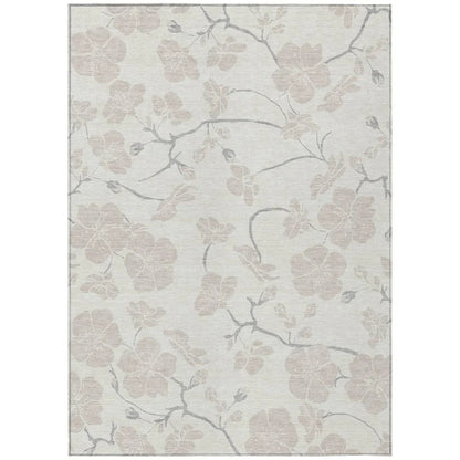 Ensa Ivory Washable Indoor-Outdoor Rug-Outdoor Rugs-LOOMLAN Rugs-2'6" x 3'10"-LOOMLAN