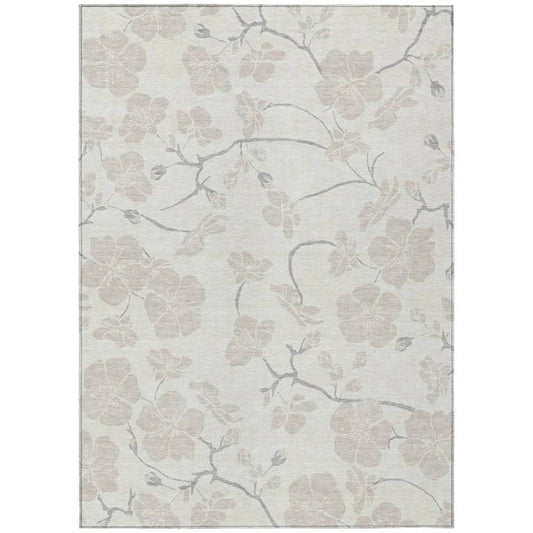 Ensa Ivory Washable Indoor-Outdoor Rug-Outdoor Rugs-LOOMLAN Rugs-2'6" x 3'10"-LOOMLAN