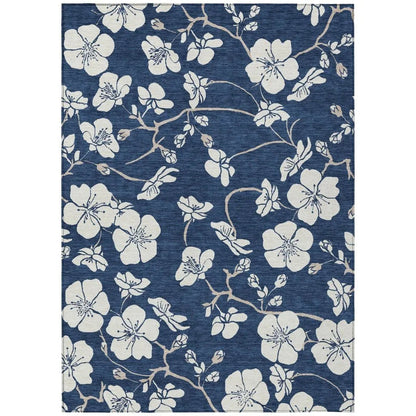 Ensa Navy Washable Indoor-Outdoor Rug-Outdoor Rugs-LOOMLAN Rugs-2'6" x 3'10"-LOOMLAN