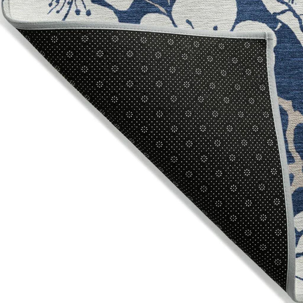 Ensa Navy Washable Indoor-Outdoor Rug-Outdoor Rugs-LOOMLAN Rugs-LOOMLAN