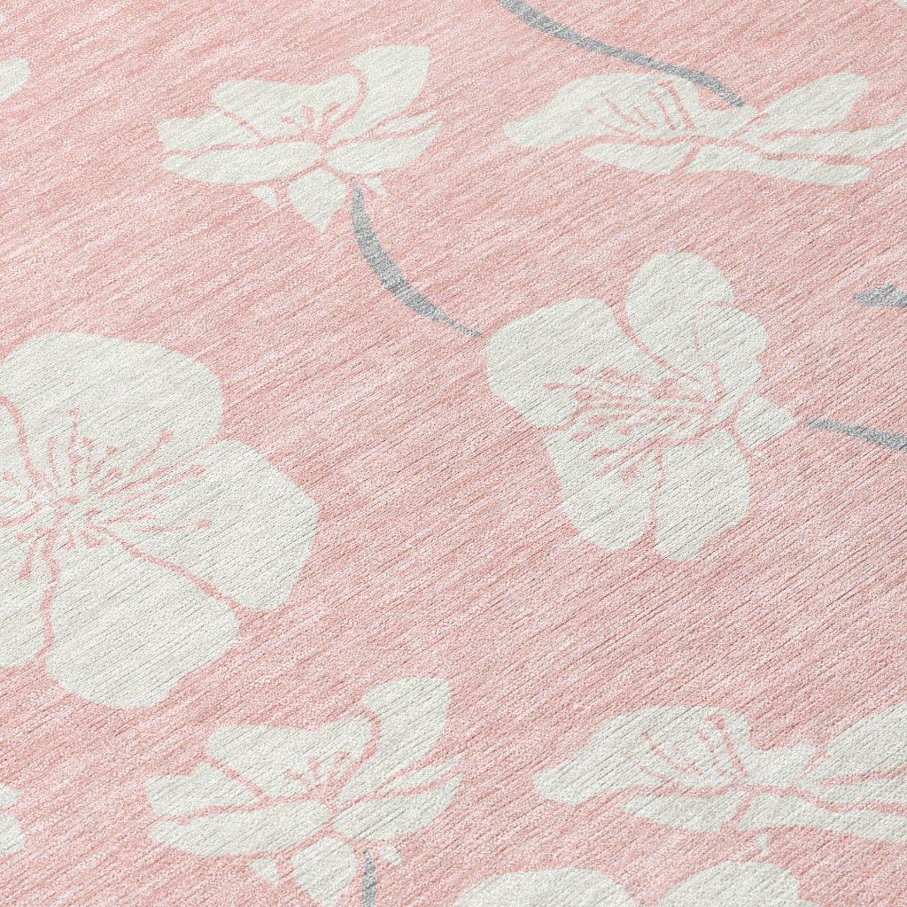 Ensa Pink Washable Indoor-Outdoor Rug-Outdoor Rugs-LOOMLAN Rugs-LOOMLAN