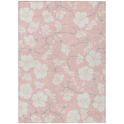 Ensa Pink Washable Indoor-Outdoor Rug-Outdoor Rugs-LOOMLAN Rugs-2'6" x 3'10"-LOOMLAN
