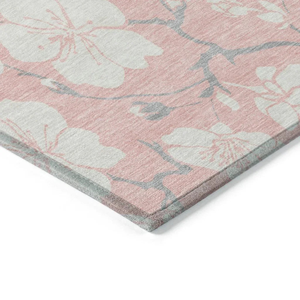 Ensa Pink Washable Indoor-Outdoor Rug-Outdoor Rugs-LOOMLAN Rugs-LOOMLAN