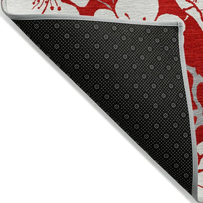 Ensa Red Washable Indoor-Outdoor Rug-Outdoor Rugs-LOOMLAN Rugs-LOOMLAN