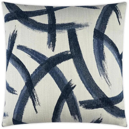 Enso Indigo Abstract Blue Navy Large Throw Pillow - LOOMLAN - D.V. Kap - Throw Pillows