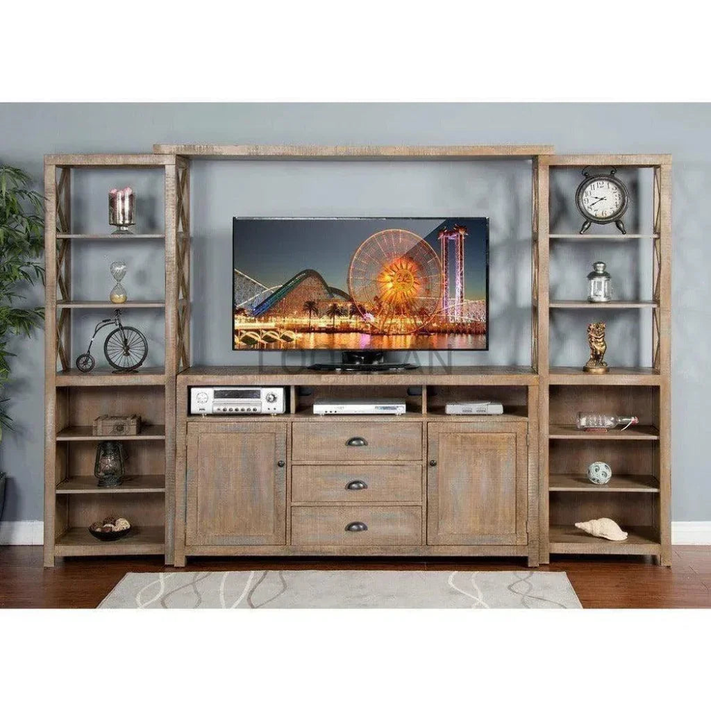 Entertainment Wall Unit TV Stand Farmhouse-Entertainment Wall Unit-Sunny D-LOOMLAN