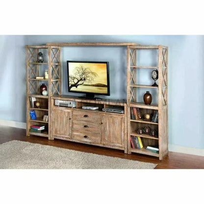 Entertainment Wall Unit TV Stand Farmhouse-Entertainment Wall Unit-Sunny D-LOOMLAN