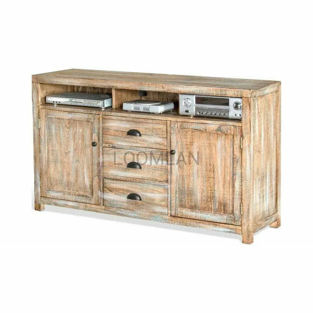 Entertainment Wall Unit TV Stand Farmhouse-Entertainment Wall Unit-Sunny D-LOOMLAN