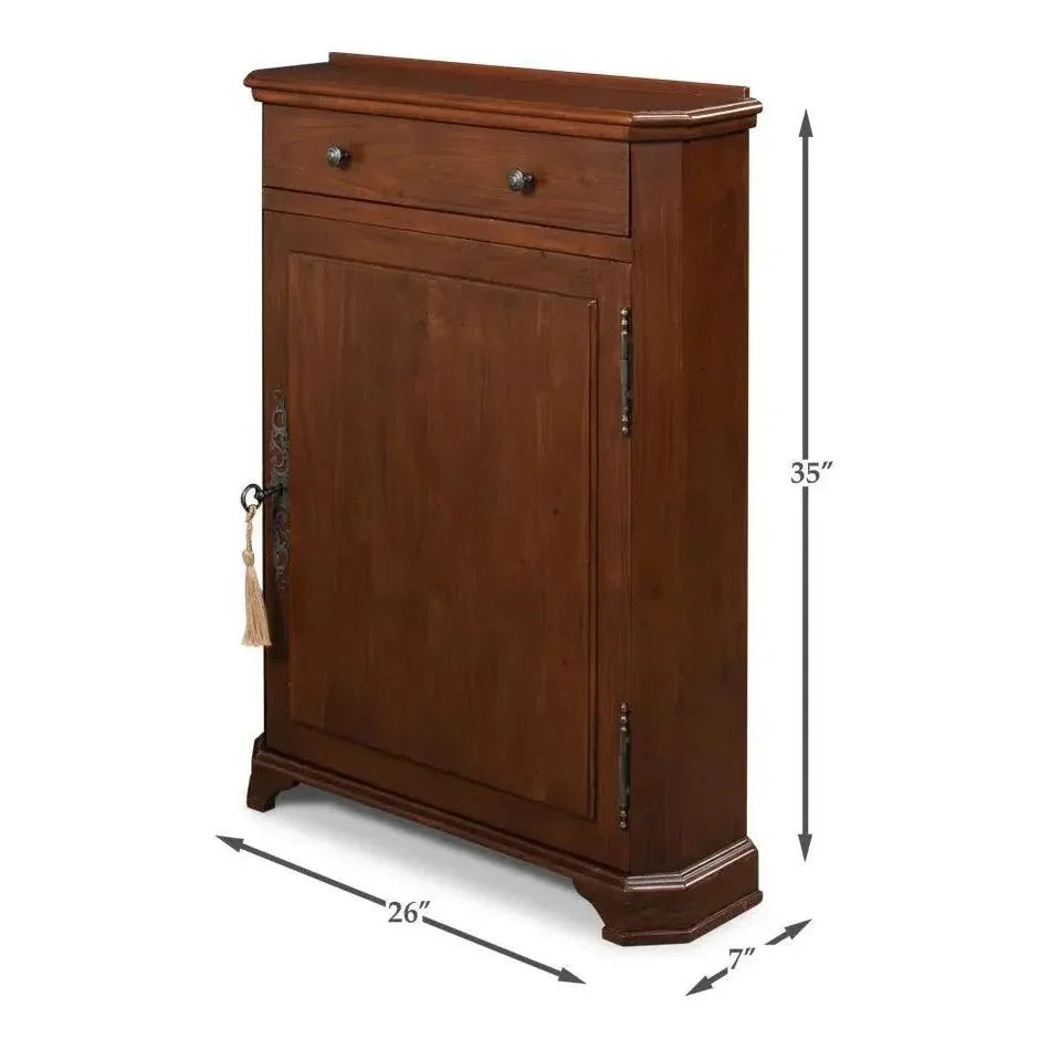 Entryway Slim Dante Hall Cabinet Walnut - LOOMLAN - Sarreid - Bookcases
