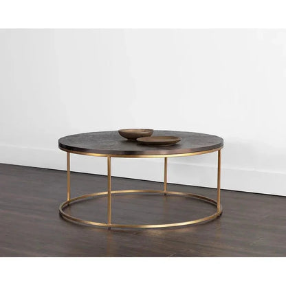 Enya Aluminum Topped Round Coffee Table - LOOMLAN - SUNPAN - Coffee Tables