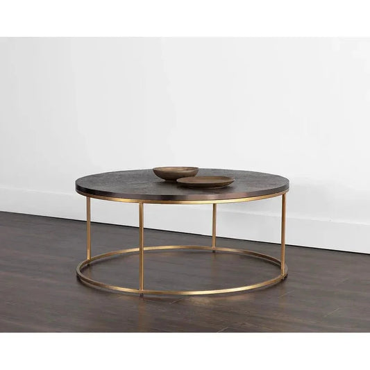 Enya Aluminum Topped Round Coffee Table - LOOMLAN - SUNPAN - Coffee Tables