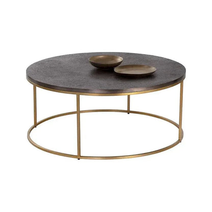 Enya Aluminum Topped Round Coffee Table - LOOMLAN - SUNPAN - Coffee Tables