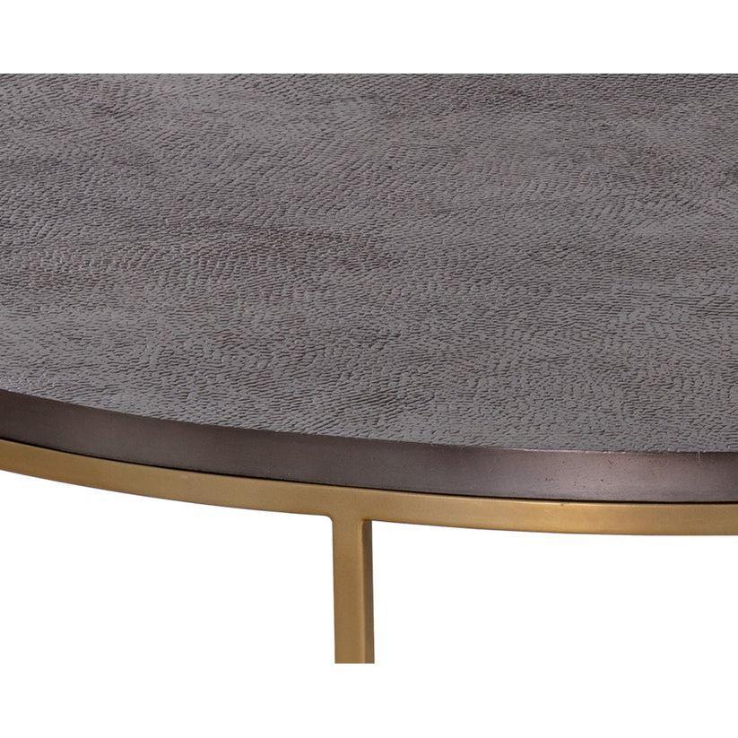 Enya Aluminum Topped Round Coffee Table - LOOMLAN - SUNPAN - Coffee Tables