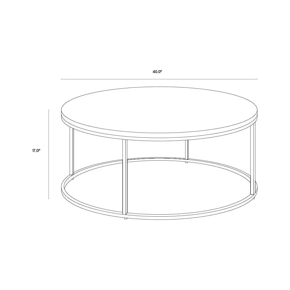 Enya Aluminum Topped Round Coffee Table - LOOMLAN - SUNPAN - Coffee Tables