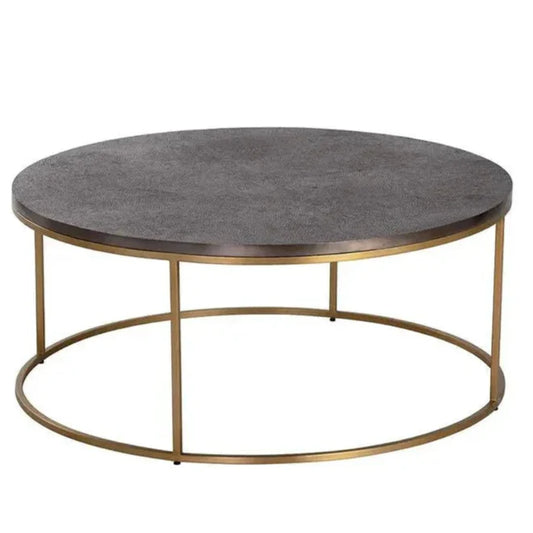 Enya Aluminum Topped Round Coffee Table - LOOMLAN - SUNPAN - Coffee Tables