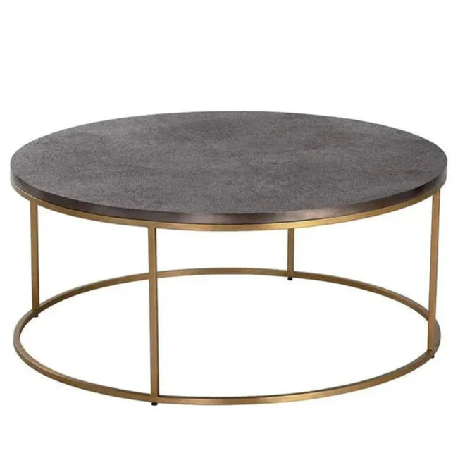Enya Aluminum Topped Round Coffee Table - LOOMLAN - SUNPAN - Coffee Tables