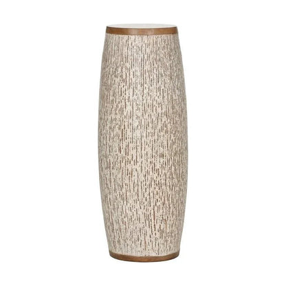 Enya Drum Shaped Wood Pedestal - LOOMLAN - Wildwood - Side Tables