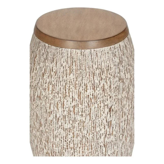 Enya Durable Wood Made Drum Table - LOOMLAN - Wildwood - Side Tables