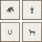 Equestrian Black Framed Wall Art 4PC