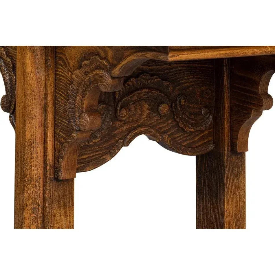 Equestrian Console Table Reclaimed Wood - LOOMLAN - Sarreid - Console Tables