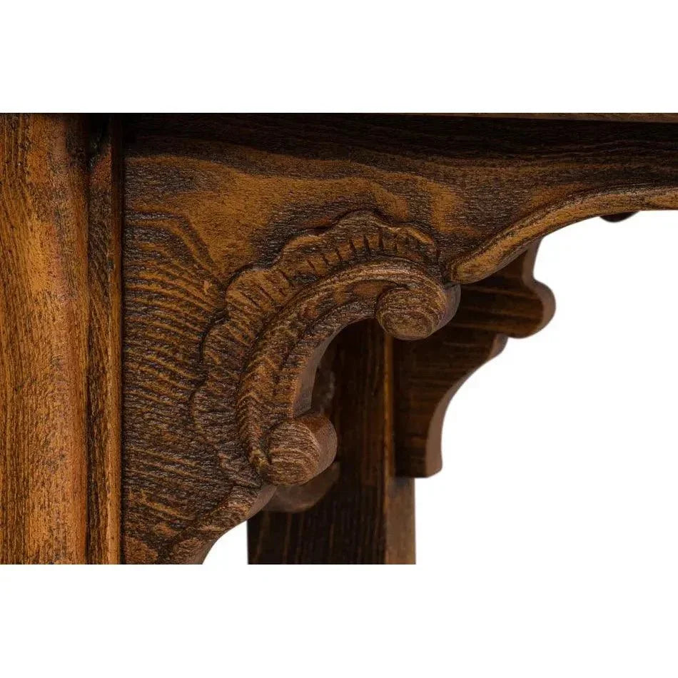 Equestrian Console Table Reclaimed Wood - LOOMLAN - Sarreid - Console Tables