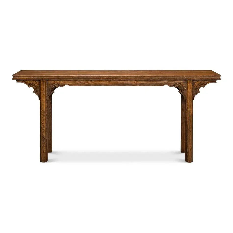 Equestrian Console Table Reclaimed Wood - LOOMLAN - Sarreid - Console Tables