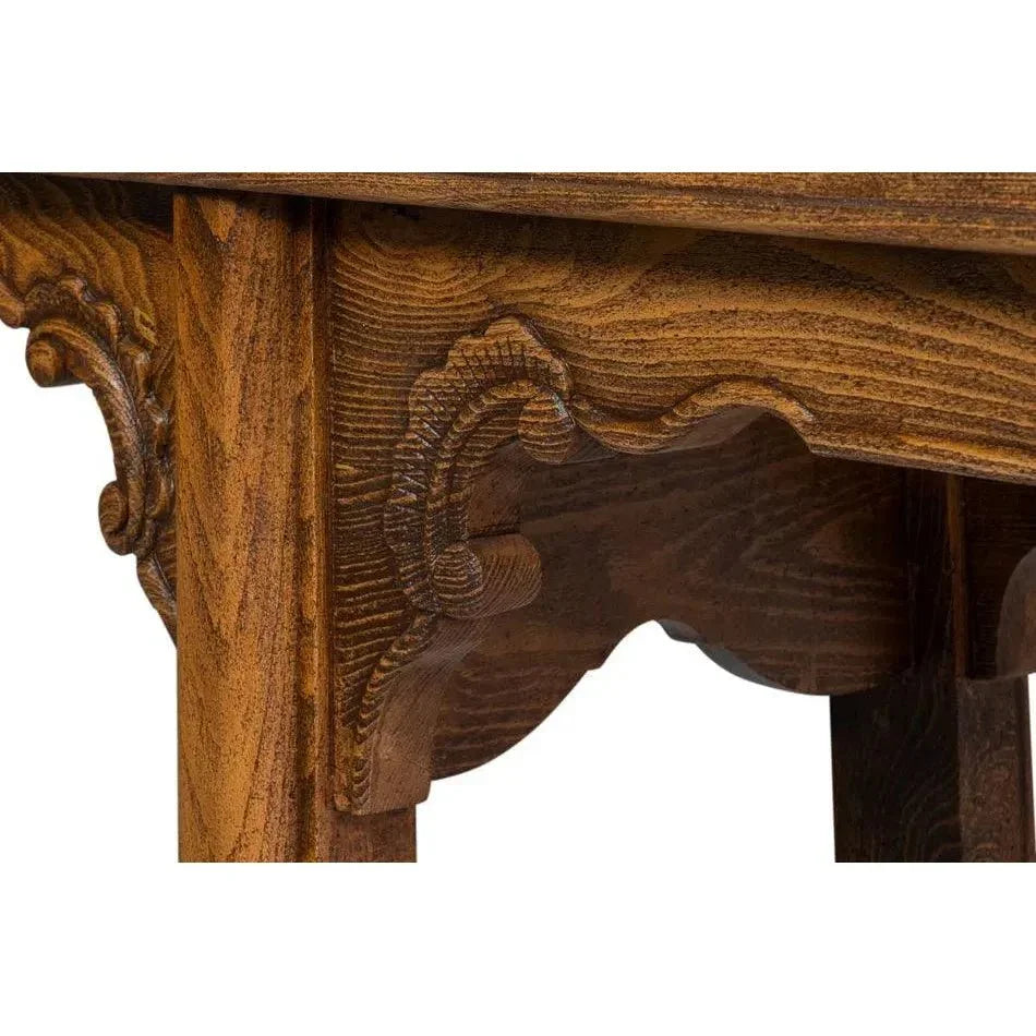 Equestrian Console Table Reclaimed Wood - LOOMLAN - Sarreid - Console Tables